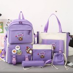 Elementary school student school bag five-piece set female lightweight cute bag student backpack girl backpack middle school student school bag