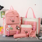 Elementary school student school bag five-piece set female lightweight cute bag student backpack girl backpack middle school student school bag