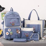 Elementary school student school bag five-piece set female lightweight cute bag student backpack girl backpack middle school student school bag