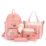 Elementary school student school bag five-piece set female lightweight cute bag student backpack girl backpack middle school student school bag