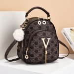 2024 New Fashion Mini Crossbody Soft Leather Contrast Color Women's Bag Simple and Versatile Printed Bag 8B9923P64