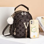 2024 New Fashion Mini Crossbody Soft Leather Contrast Color Women's Bag Simple and Versatile Printed Bag 8B9923P64