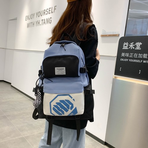 School bag men's trendy brand large capacity middle school student backpack new style female student high school student casual trend backpack