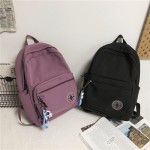 Fashion trend solid color backpack Japanese school female student school bag Mori style simple junior high school student college student backpack