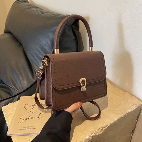 2023 New Simple Temperament Handbag Women's Bag Lychee Textured Shoulder Bag Lock Fashion Crossbody Bag Casual