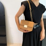 2023 Autumn New Korean Style Square Buckle Chain Small Bag Women's Fashion Casual Shoulder Bag Casual Retro Crossbody Bag