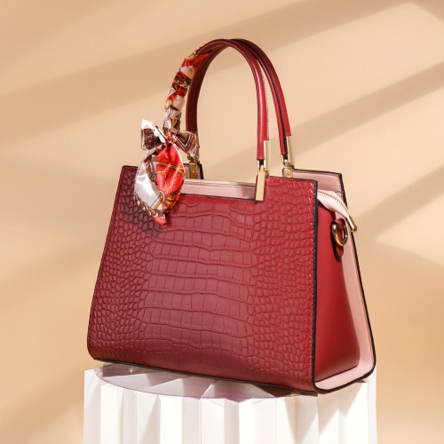 Mother's Day gift for mom, new style women's bag with crocodile pattern, large capacity shoulder handbag