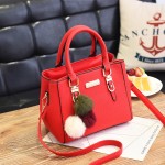 European and American new fashionable shoulder bag double layer large capacity fur ball portable crossbody bag for women