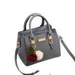 European and American new fashionable shoulder bag double layer large capacity fur ball portable crossbody bag for women