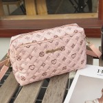 Three-layer zipper camera bag 2024 large capacity convenient cosmetic bag Korean style fashion storage bag embroidered shoulder bag