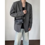 Niche design shoulder bag solid color casual fashion crossbody bag Korean trendy men FC52-P45