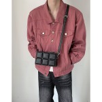 Niche checkered box shoulder bag front and back fashion crossbody bag Korean trendy men FC49-P49