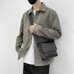 Niche design shoulder bag solid color casual fashion crossbody bag Korean trendy men FC29 small size P40 large size P50